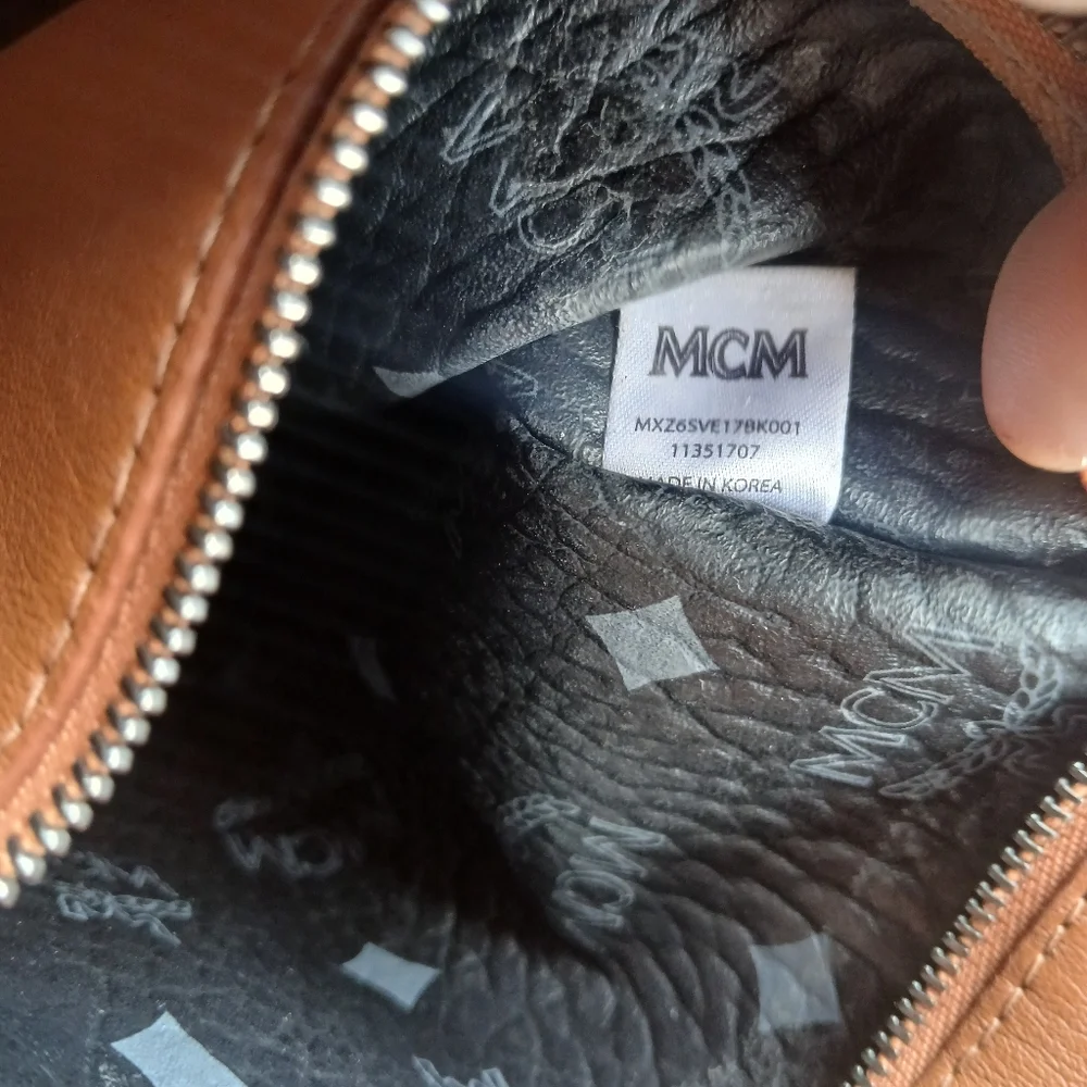 MCM Black Monogram Viseto Medium Top Zip